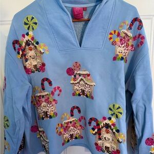 QUEEN OF SPARKLES Blue Candy House Sweatshirt